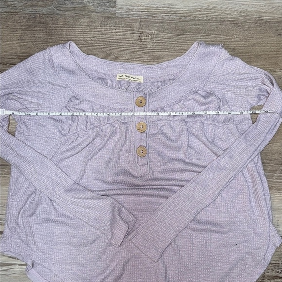 We The Free Lavender Button-Front Long Sleeve Thermal - Picture 2 of 5
